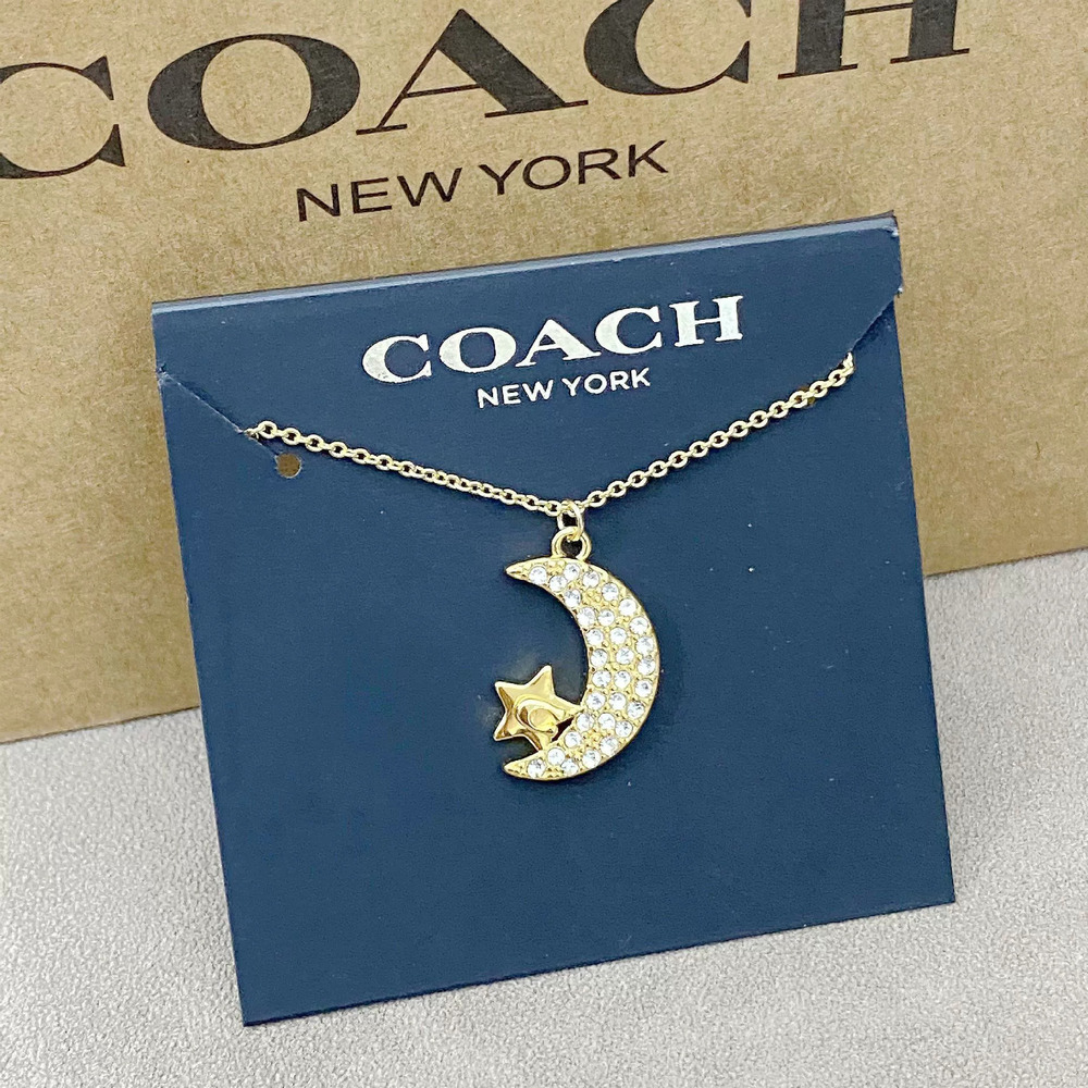 Coach Star Moon Pendant Long Necklace